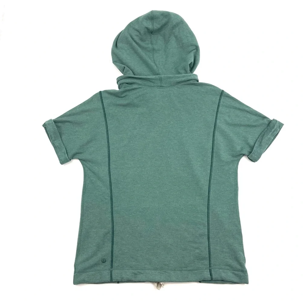 Lululemon Women’s Serenity Hoodie Pullover Green Short Sleeve W3E32S